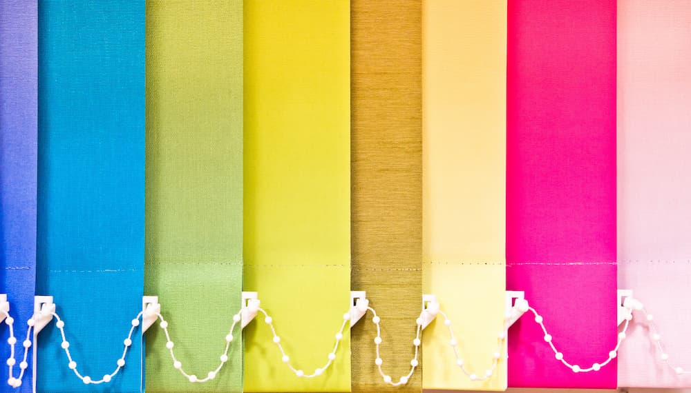 different shades of colors for window blinds