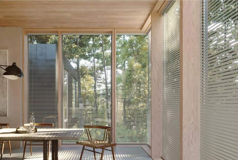 Blinds-modern room with blinds and natural light