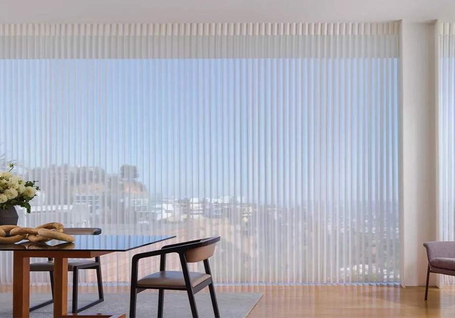 narrow semiopaque vertical window shades